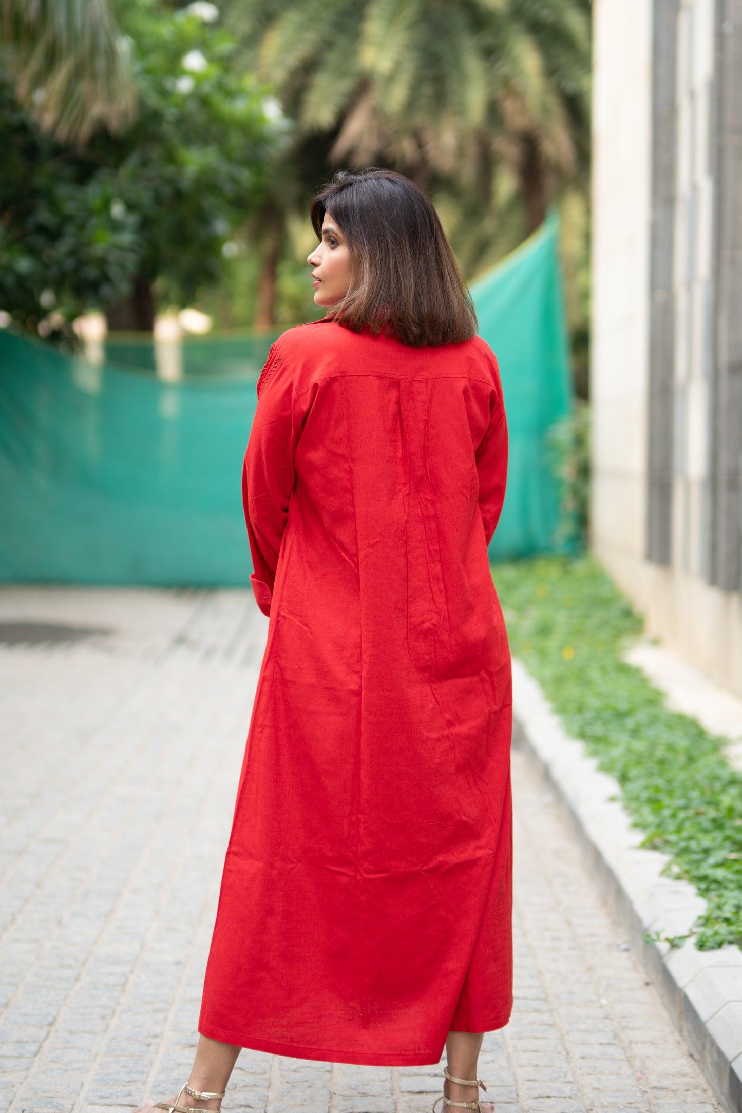 Red Linen Dress