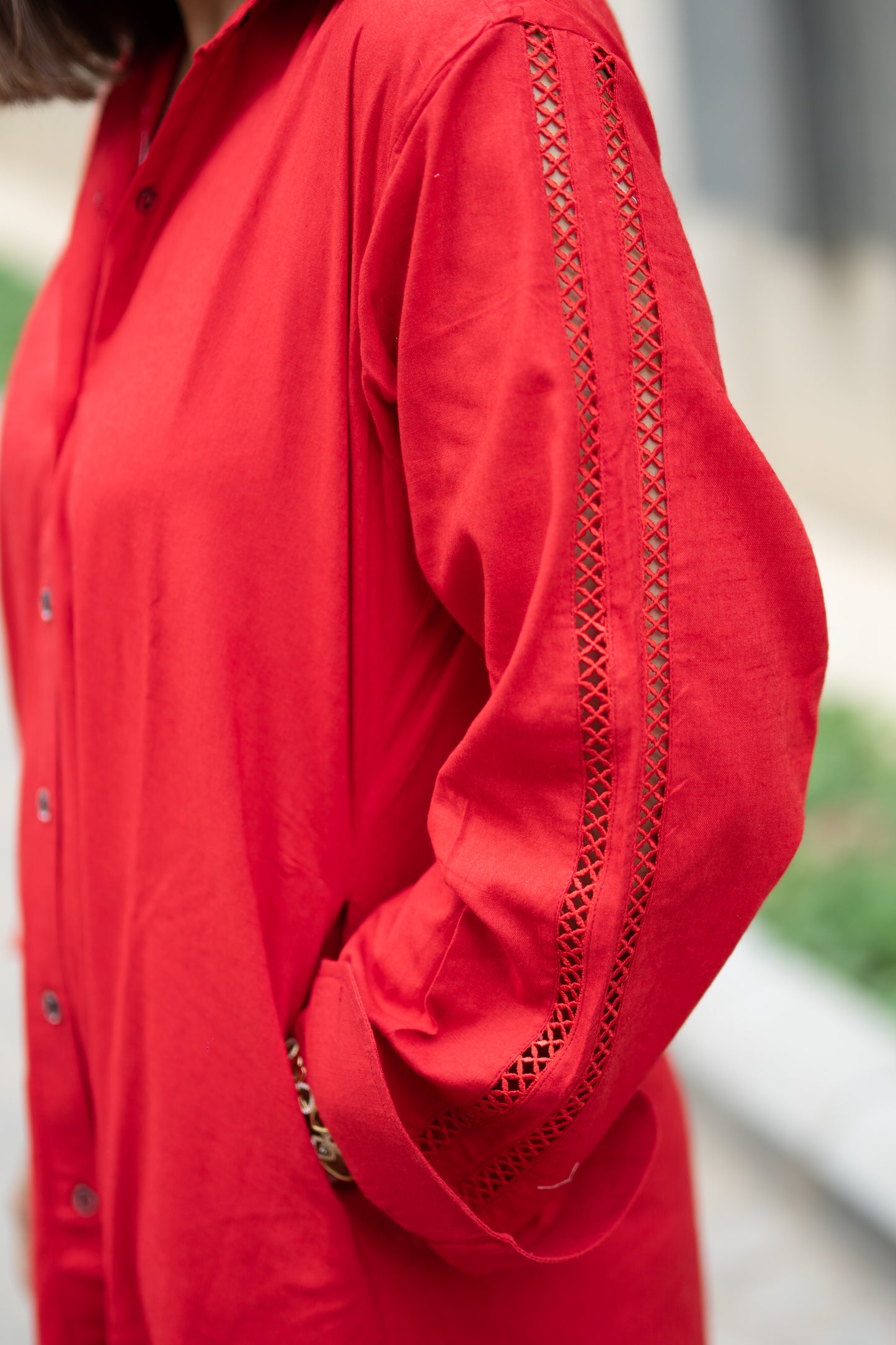Red Linen Dress