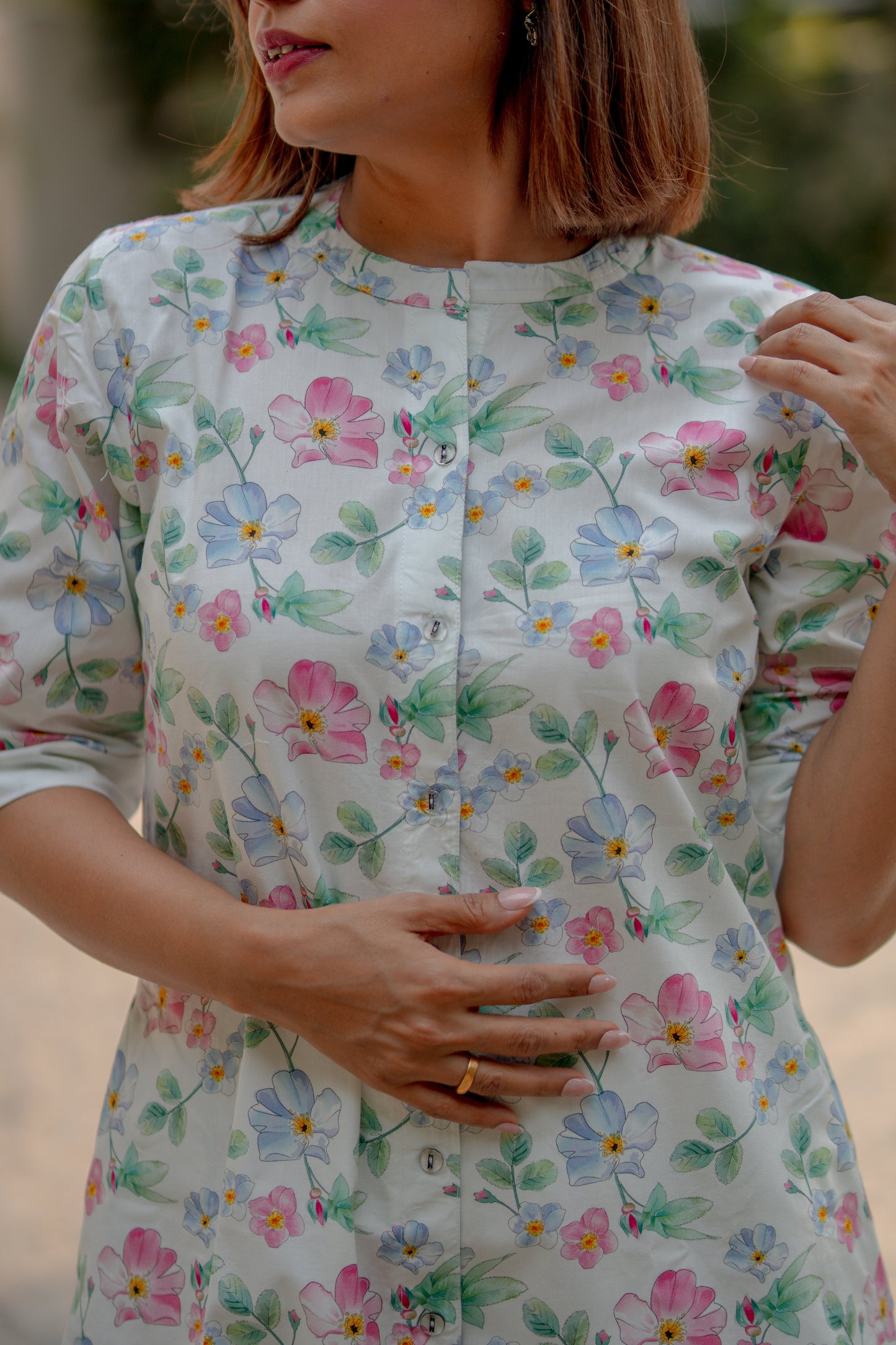 White floral kurta set