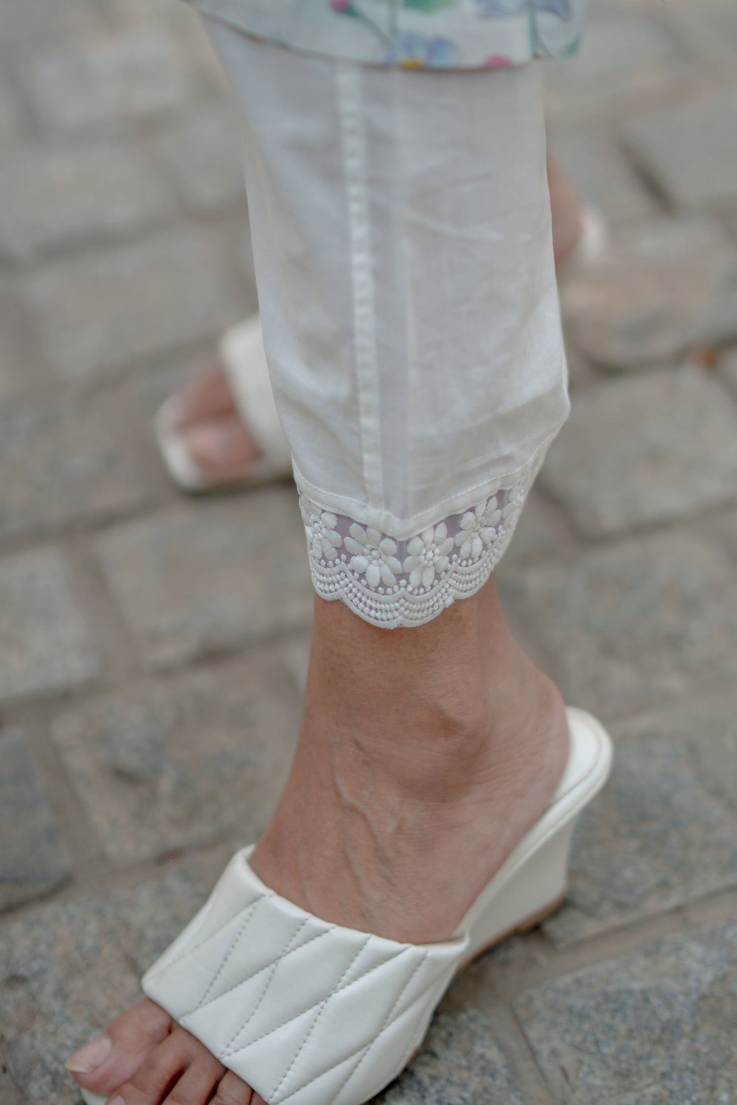 White floral kurta set