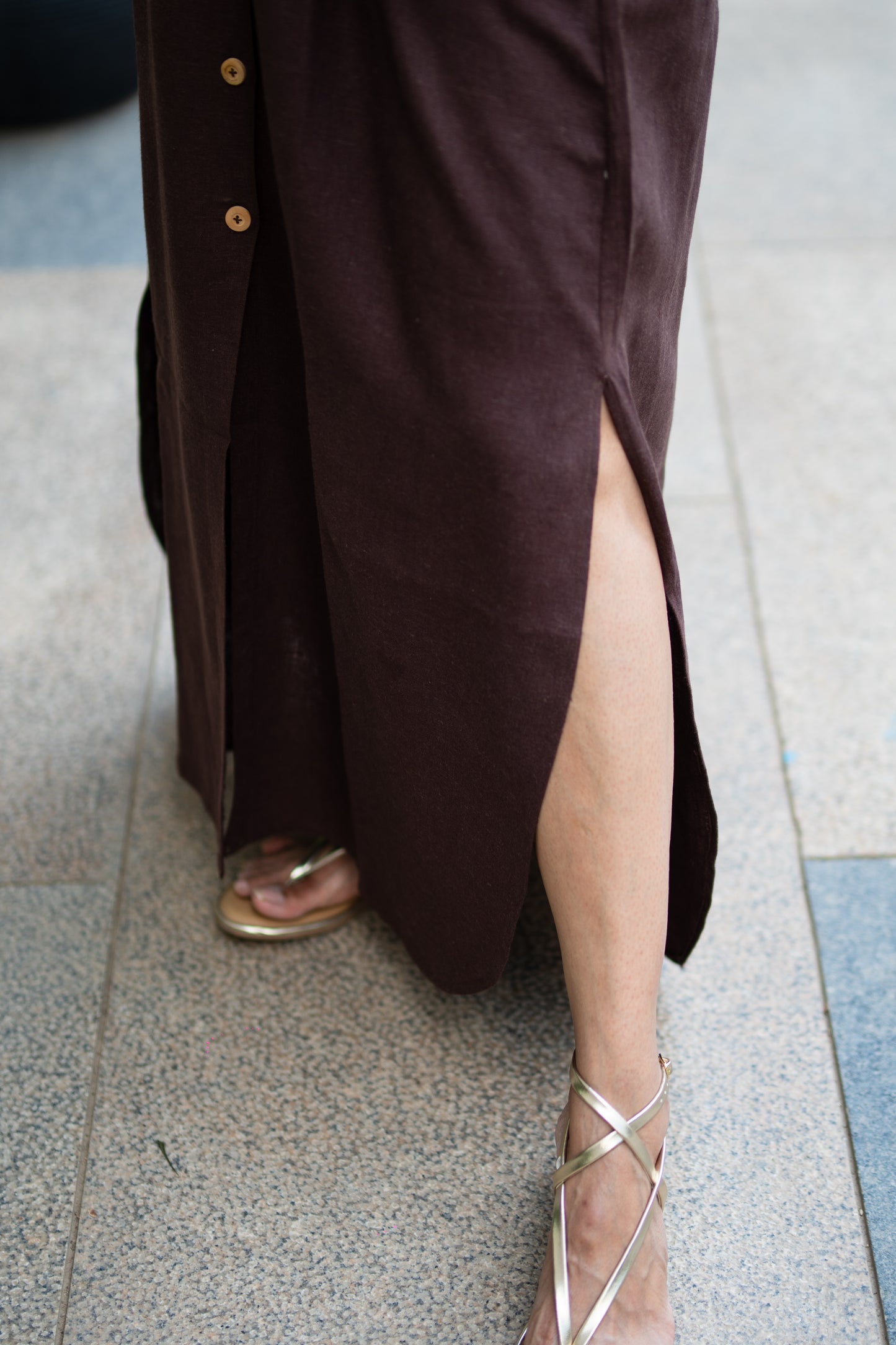 Brown Linen Dress