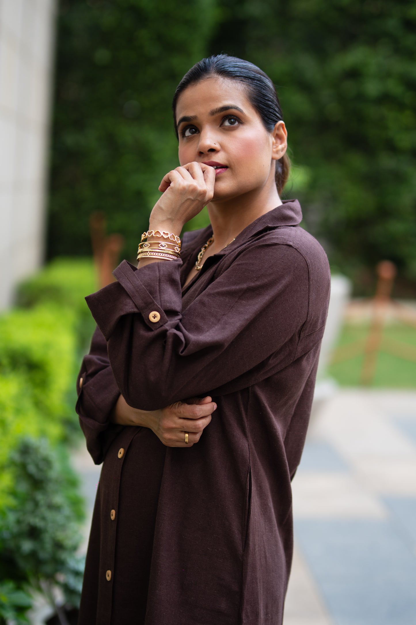 Brown Linen Dress