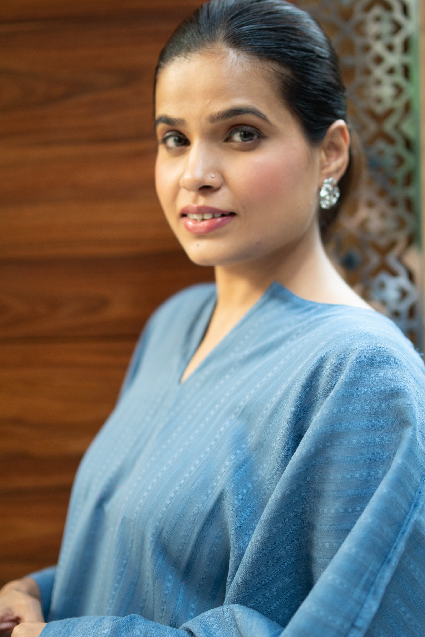 Powder blue kaftan set