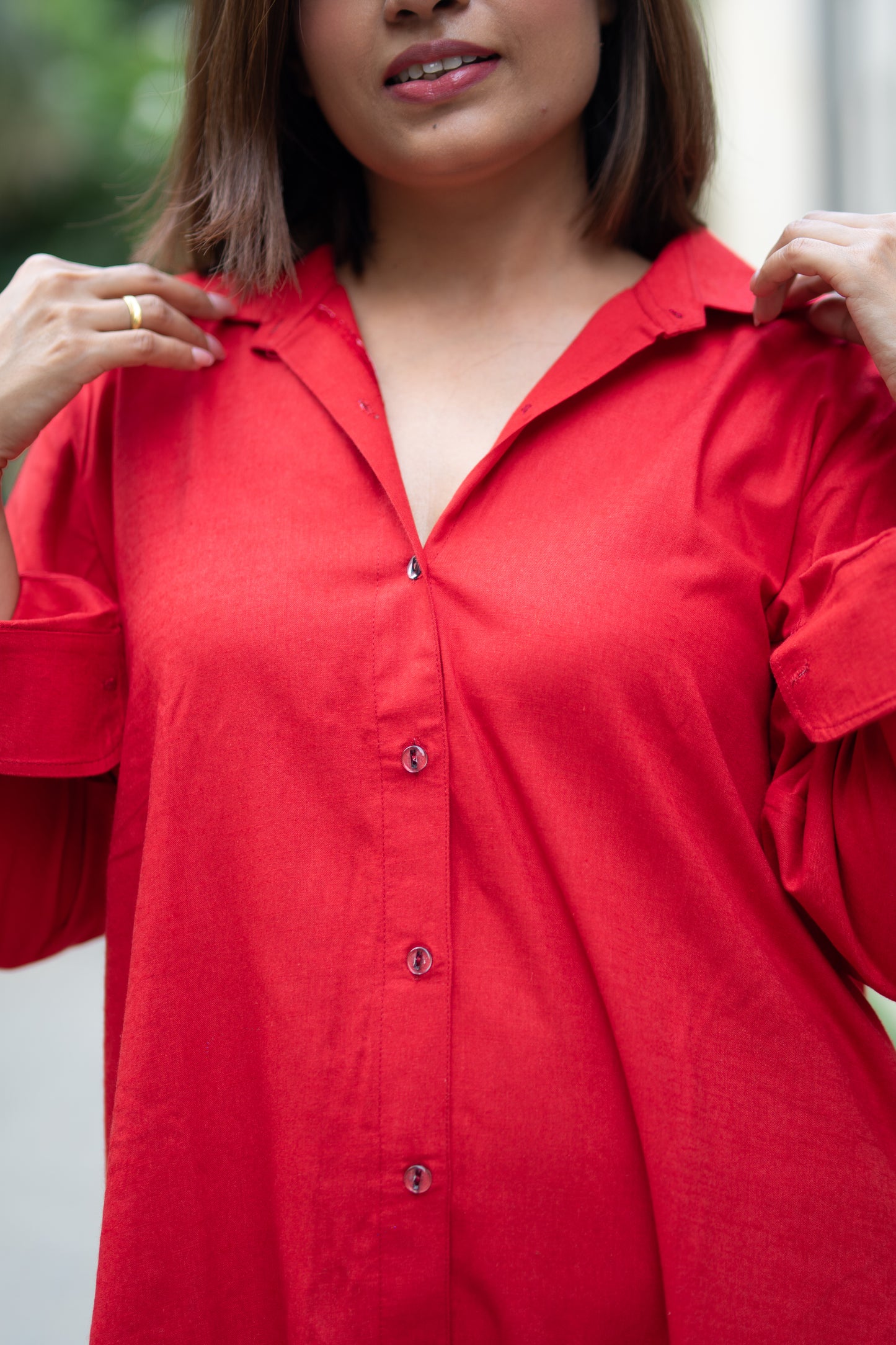 Red Linen Dress