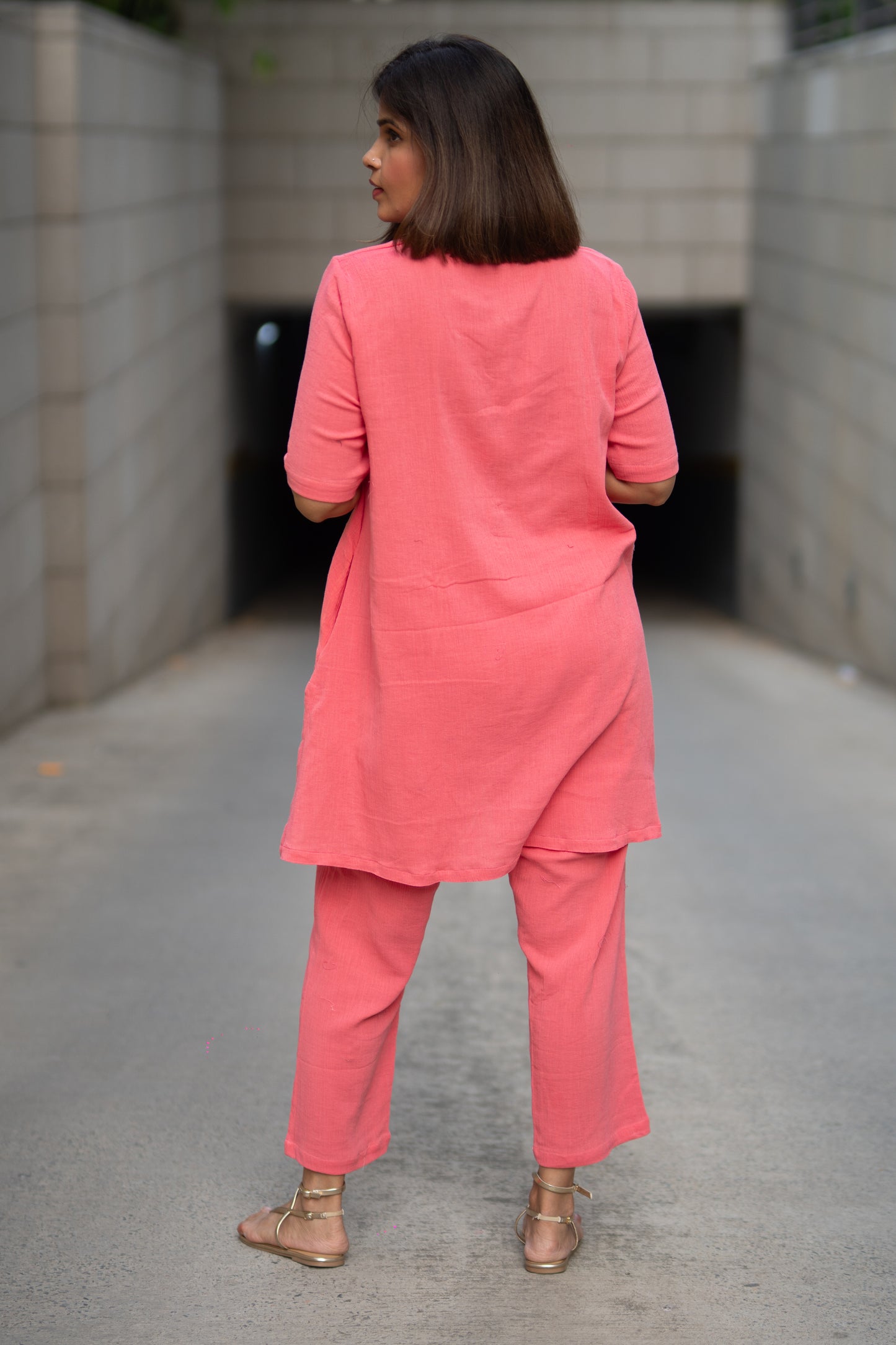 Peach Soft Cotton Co-Ord Set