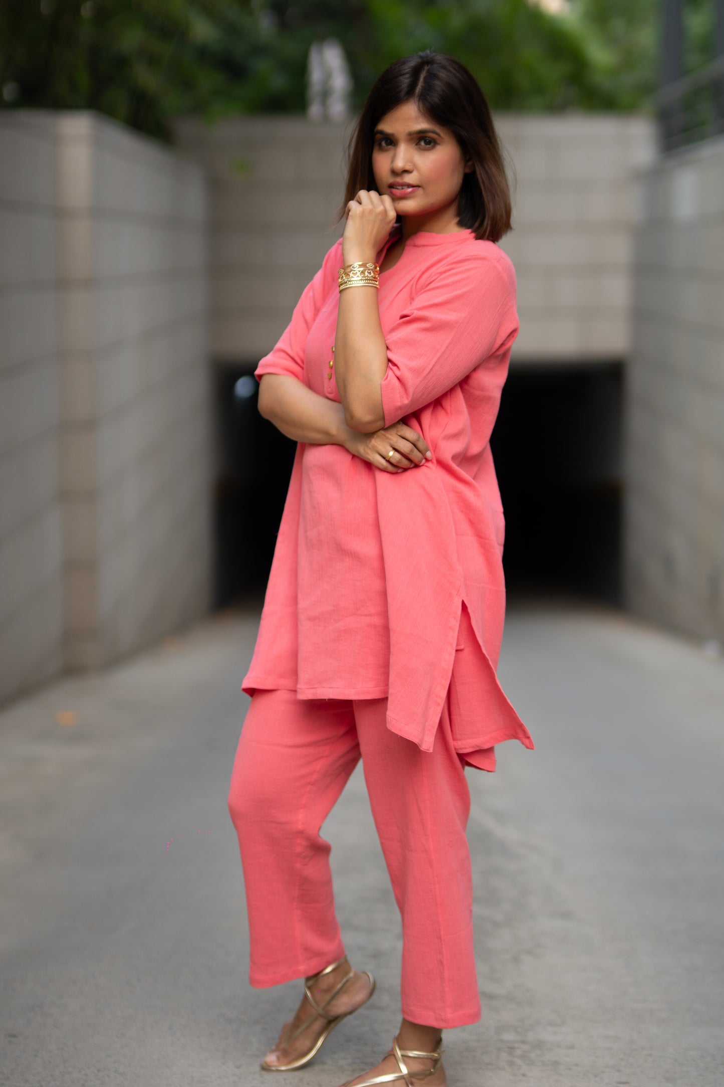 Peach Soft Cotton Co-Ord Set