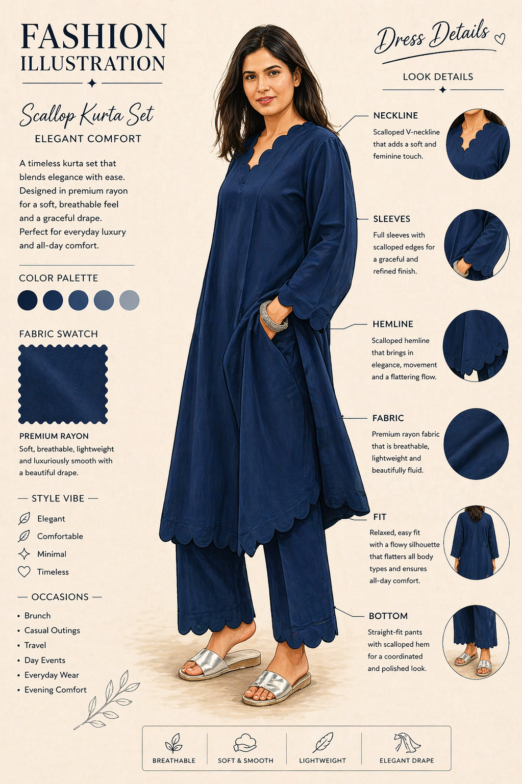 Drape kurta set